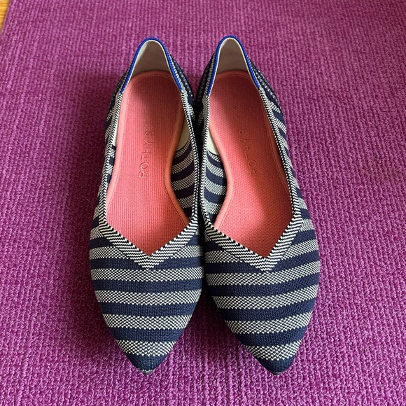 Rothy's Shoes - EUC Rothy's The Point Il Riviera Striped Pointed Toe Flats, 8.5